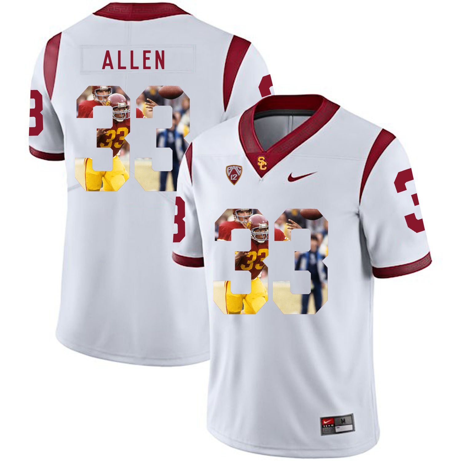 Men USC Trojans #33 Allen White Fashion Edition Customized NCAA Jerseys->customized ncaa jersey->Custom Jersey